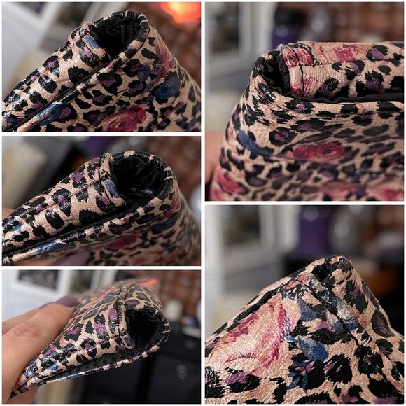 NWOT Envelope Wristlet Clutch Handbag Purple Black Leopard Blue Pink Rose Print - Picture 14 of 16
